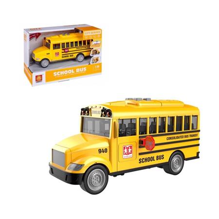 Жълт училищен автобус със светлина